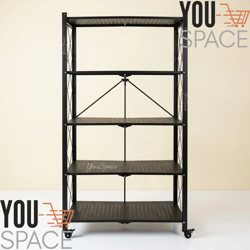 estante metalico plegable de 5 niveles con ruedas 120kg estante metalico plegable de 5 niveles con ruedas 120kg