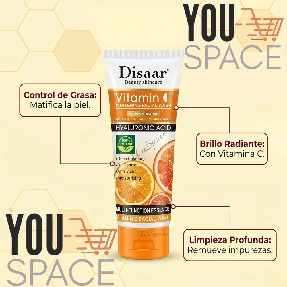 limpiador facial blanqueador con vitaminac y acido hialuronico 100ml limpiador facial blanqueador con vitaminac y acido hialuronico 100ml