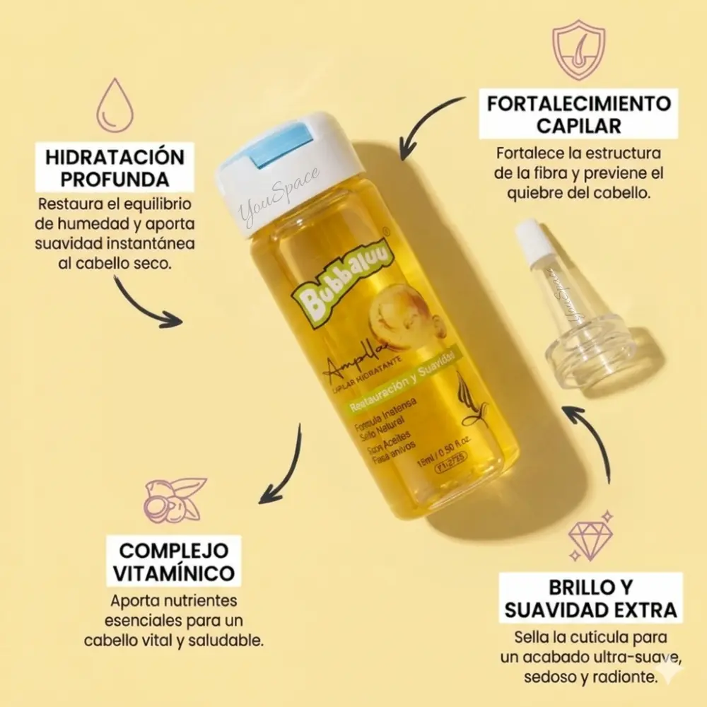 ampolla capilar hidratante de restauracion y suavidad bubbaluu 15ml ampolla capilar hidratante de restauracion y suavidad bubbaluu 15ml