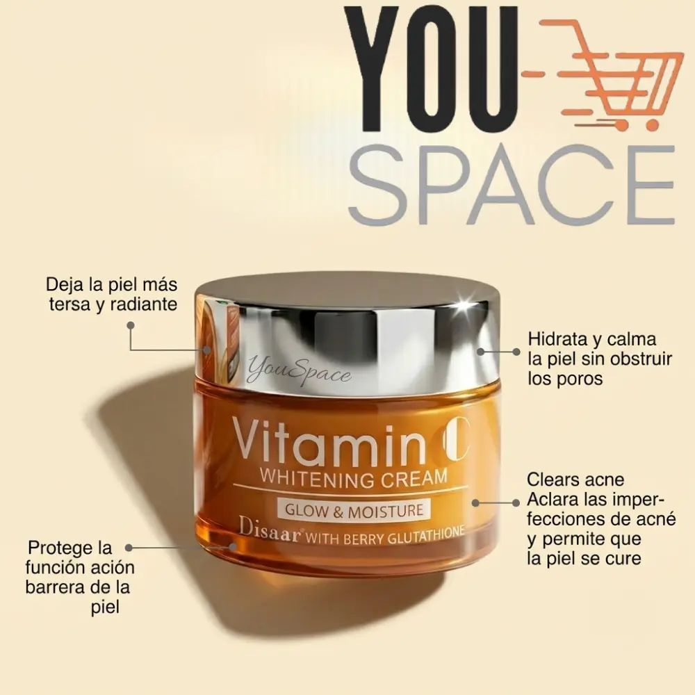 crema aclarante facial de vitamina c y acido hialuronico disaar 50g crema aclarante facial de vitamina c y acido hialuronico disaar 50g