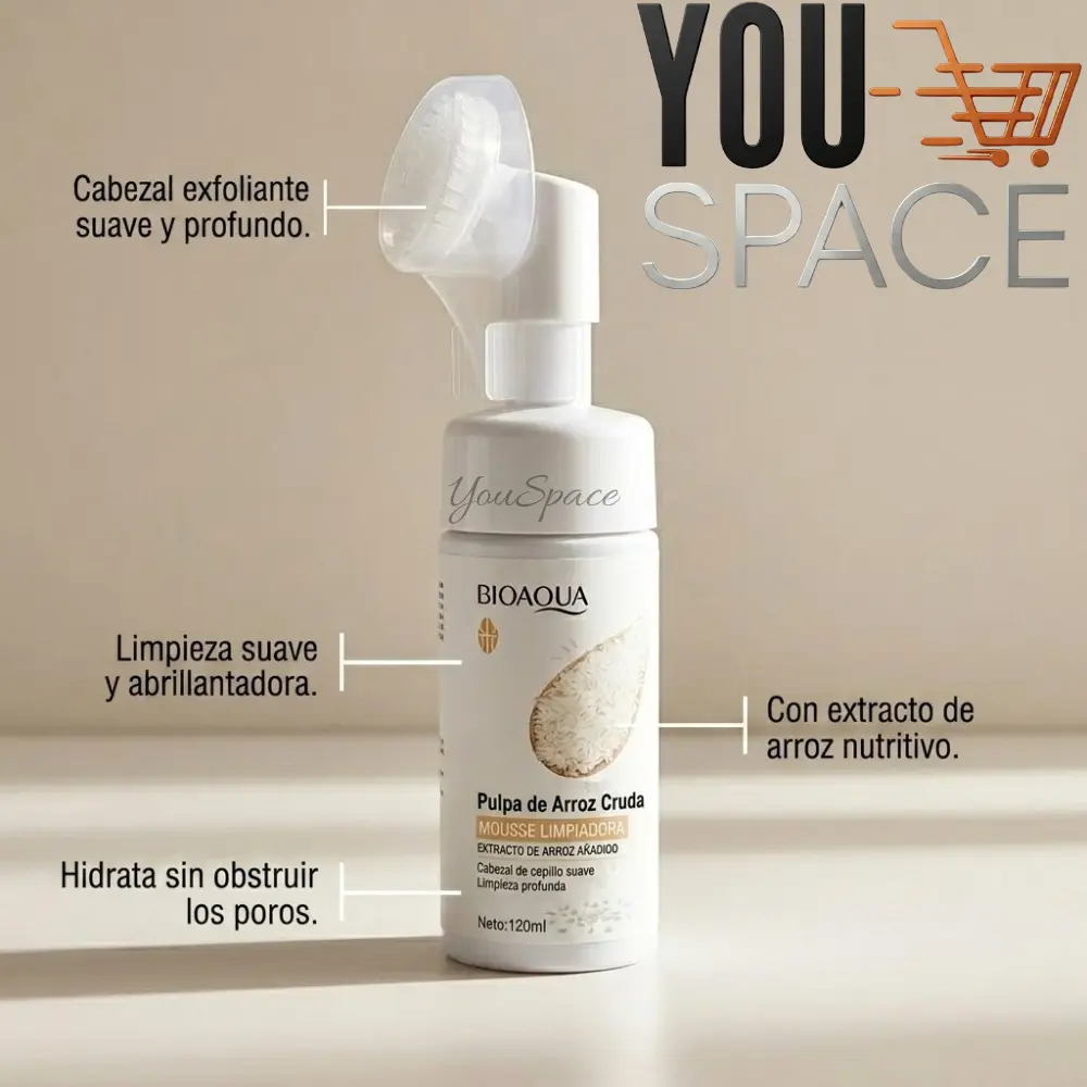 limpiador facial espumoso de arroz hidratante bioaqua 120ml limpiador facial espumoso de arroz hidratante bioaqua 120ml