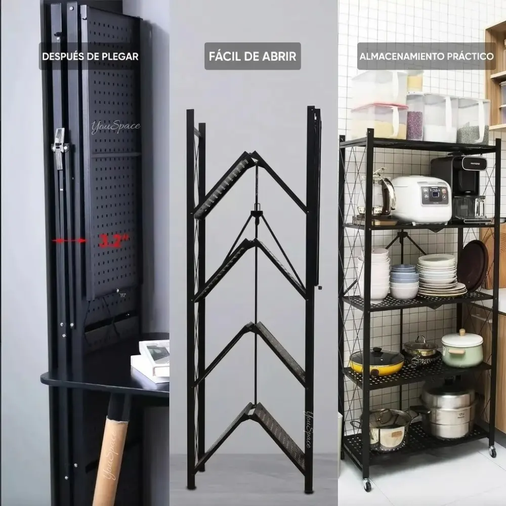 estante metalico plegable de 5 niveles con ruedas 120kg estante metalico plegable de 5 niveles con ruedas 120kg