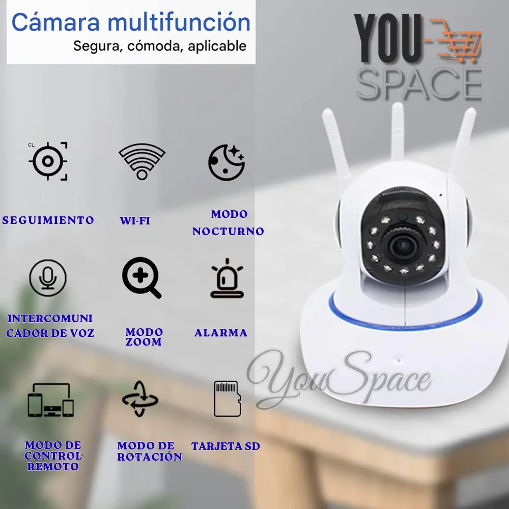 camara 3 antenas ip wifi hd vision nocturna 360° camara 3 antenas ip wifi hd vision nocturna 360°
