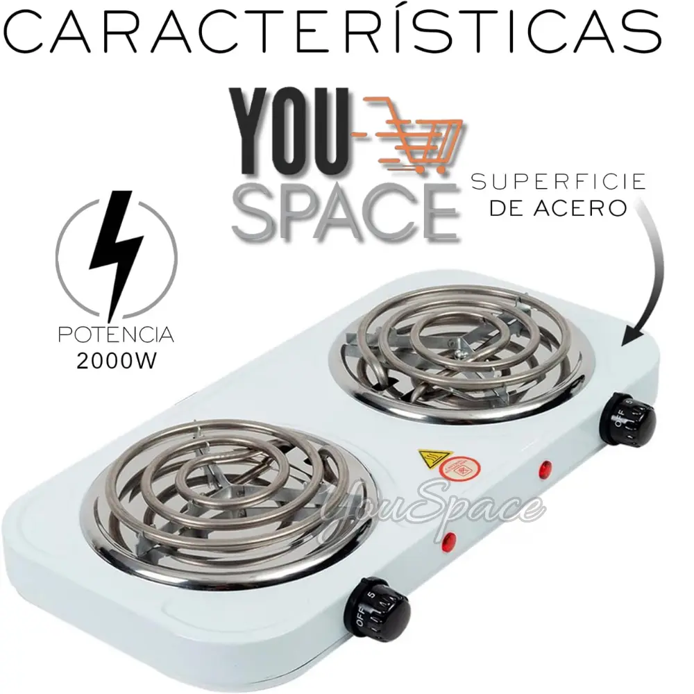cocina electrica encimera de 2 platos espiral 2000 watts cocina electrica encimera de 2 platos espiral 2000 watts