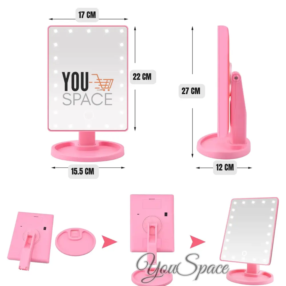 espejo led giratorio con soporte para maquillaje espejo led giratorio con soporte para maquillaje