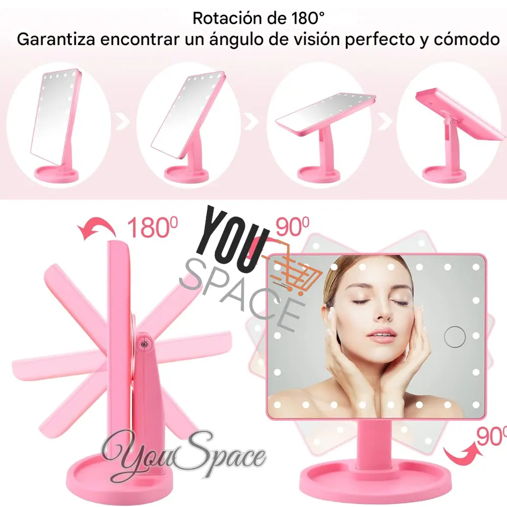 espejo led giratorio con soporte para maquillaje espejo led giratorio con soporte para maquillaje