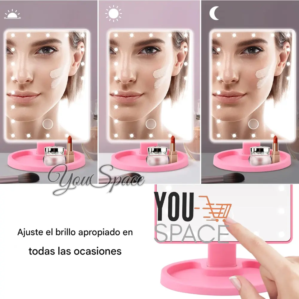 espejo led giratorio con soporte para maquillaje espejo led giratorio con soporte para maquillaje