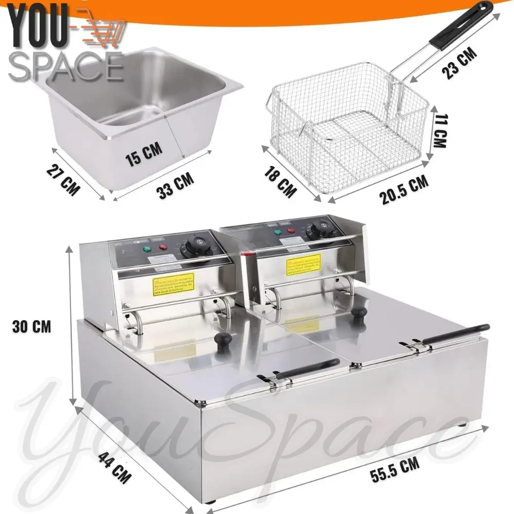 freidora electrica 12 litros doble deposito 6l c/u freidora electrica 12 litros doble deposito 6l c/u