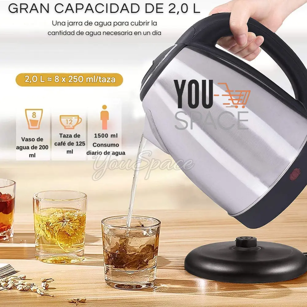hervidor electrico de agua acero inoxidable 2 litros 1500w hervidor electrico de agua acero inoxidable 2 litros 1500w