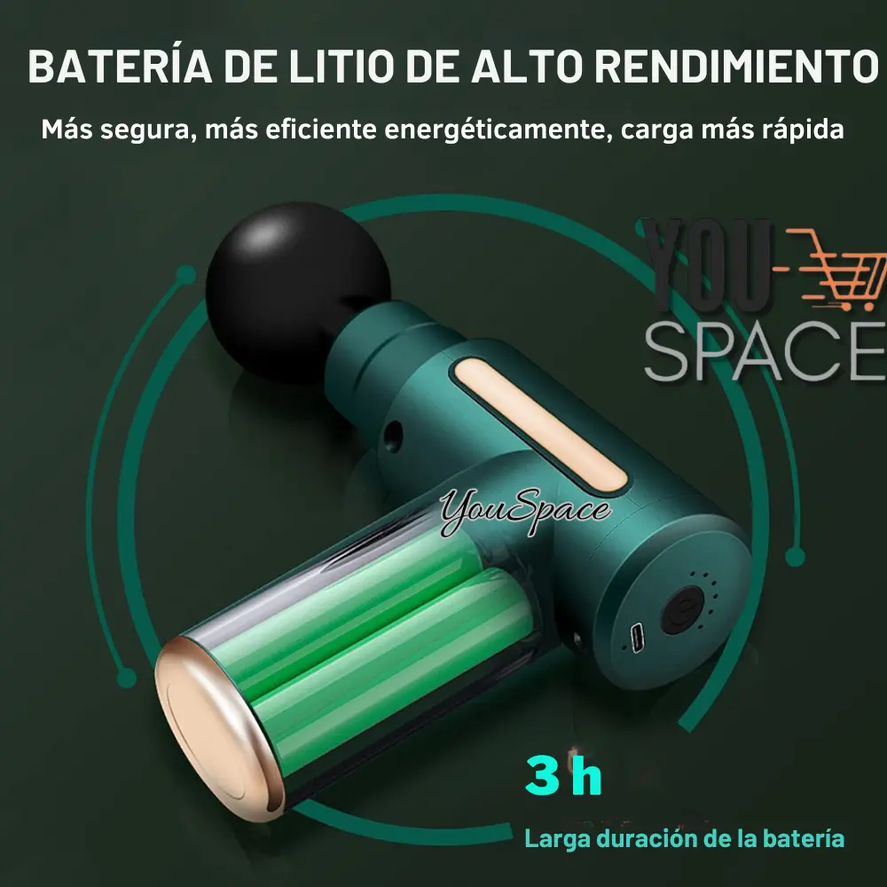 mini masajeador gun con 4 cabezales mini masajeador gun con 4 cabezales