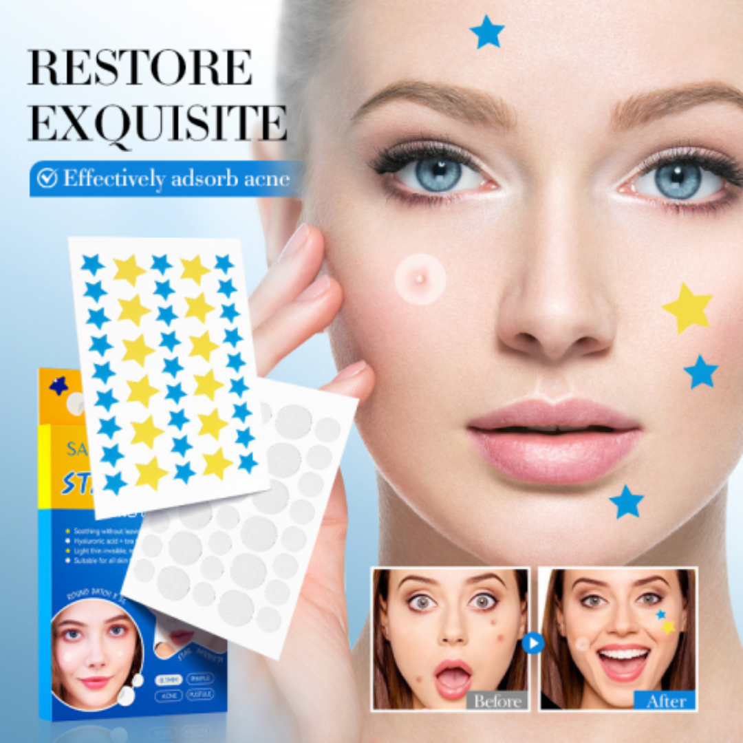 parches antiacne de estrellas y transparentes 75 unidades parches antiacne de estrellas y transparentes 75 unidades