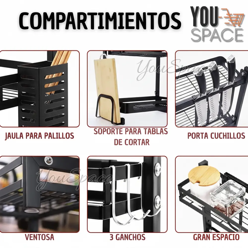 organizador multifuncional de especias 2 niveles organizador multifuncional de especias 2 niveles