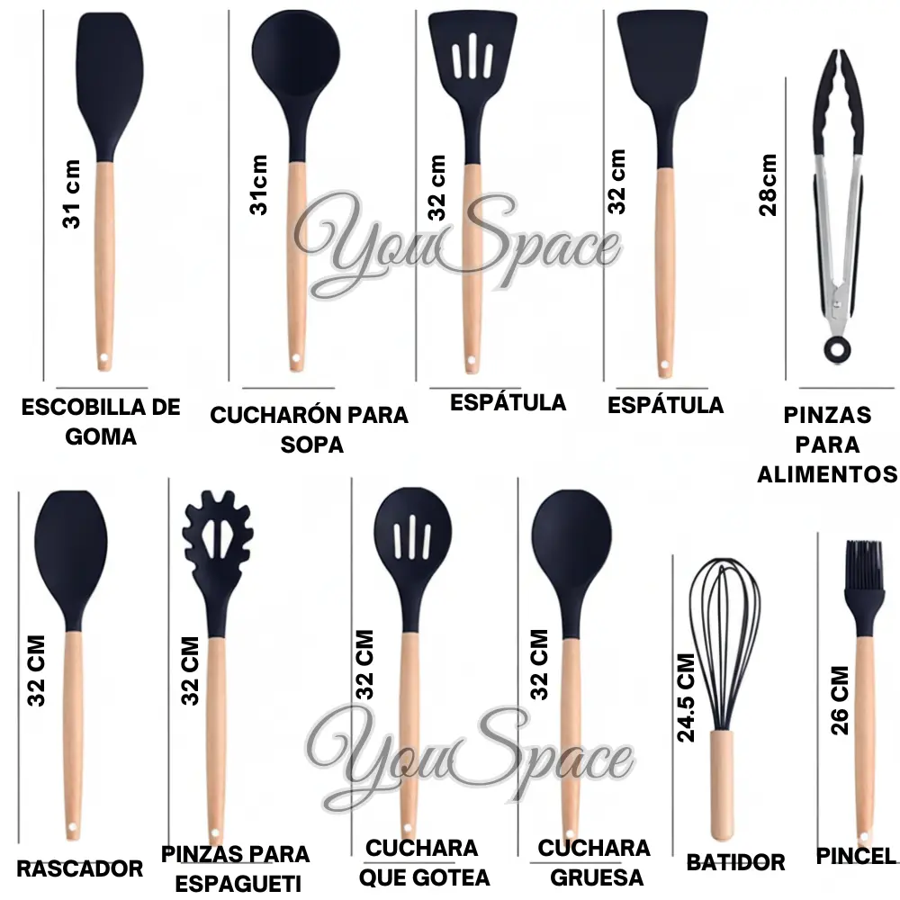 juego de utensilios para cocina de silicona 19 piezas juego de utensilios para cocina de silicona 19 piezas