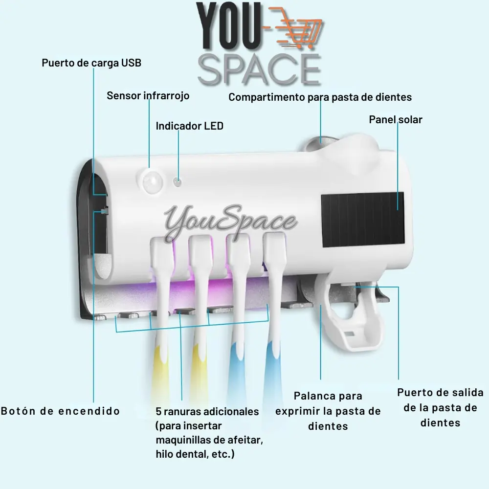 soporte para cepillos de dientes esterilizador led color blanco soporte para cepillos de dientes esterilizador led color blanco