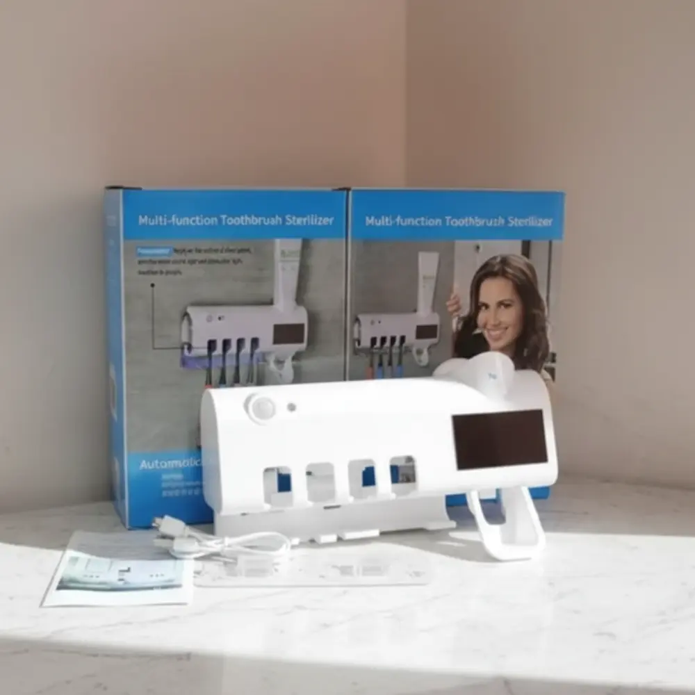 soporte para cepillos de dientes esterilizador led color blanco soporte para cepillos de dientes esterilizador led color blanco