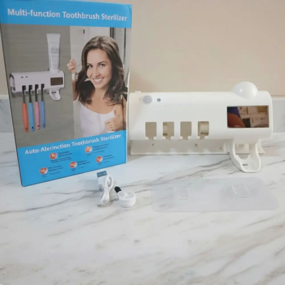 soporte para cepillos de dientes esterilizador led color blanco soporte para cepillos de dientes esterilizador led color blanco