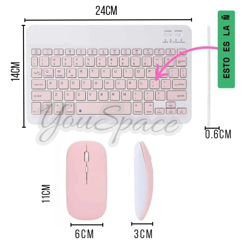 teclado inalambrico con bluetooth + mousse teclado inalambrico con bluetooth + mousse